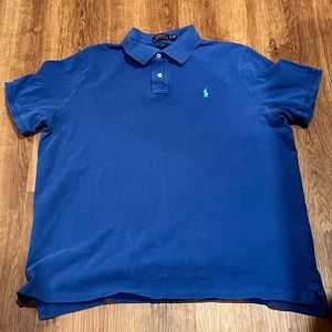Polo Ralph Lauren Men’s Polo Shirt XL Cotton Blue W/ Green Horse
